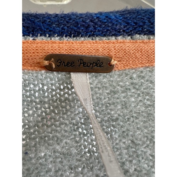 Free People Palm Breeze 3/4 Sleeve Pullover Knit Sweater Sky Multi S Oversized - Picture 7 of 8